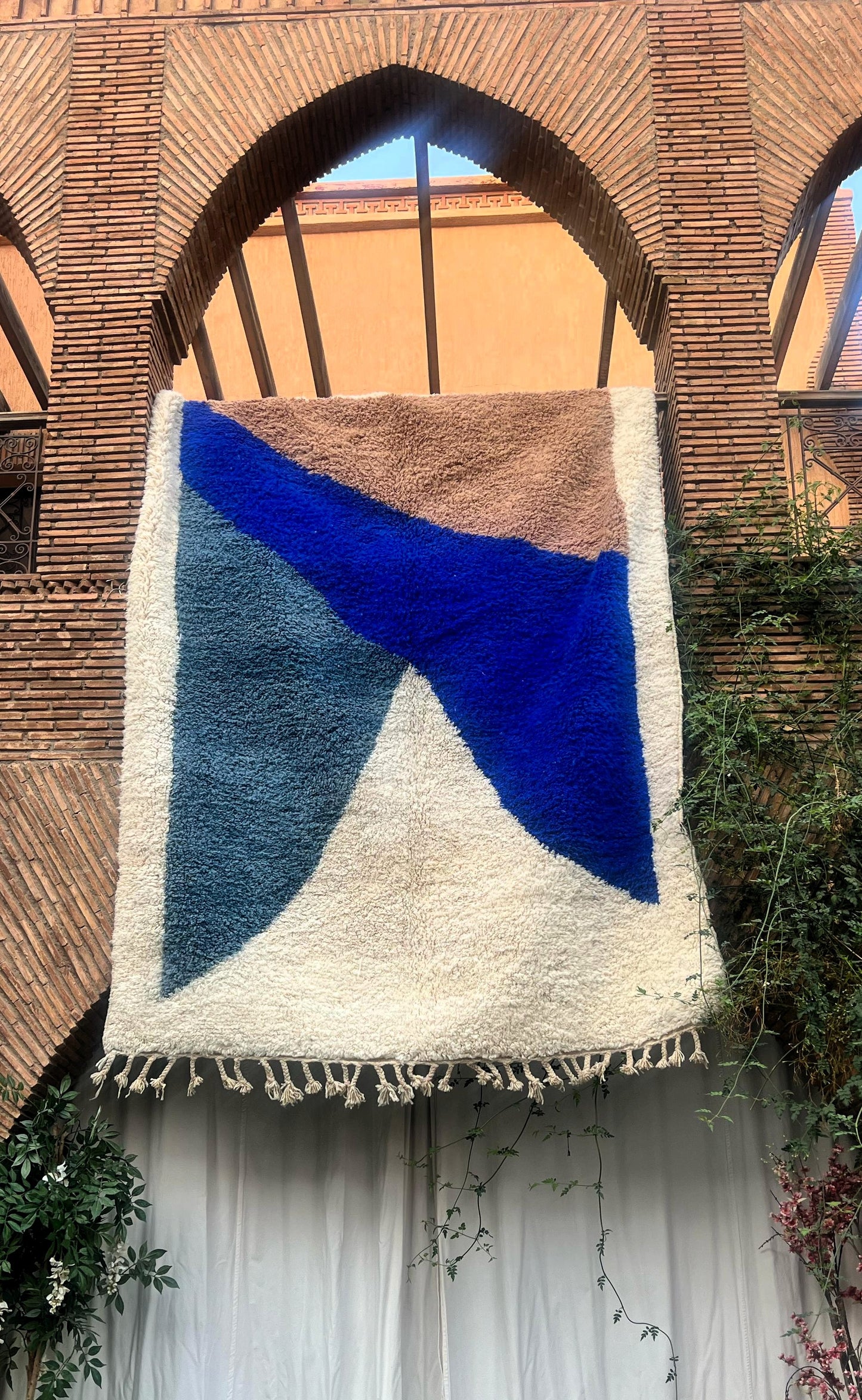 Agadir – Tapis berbère bleu et blanc
