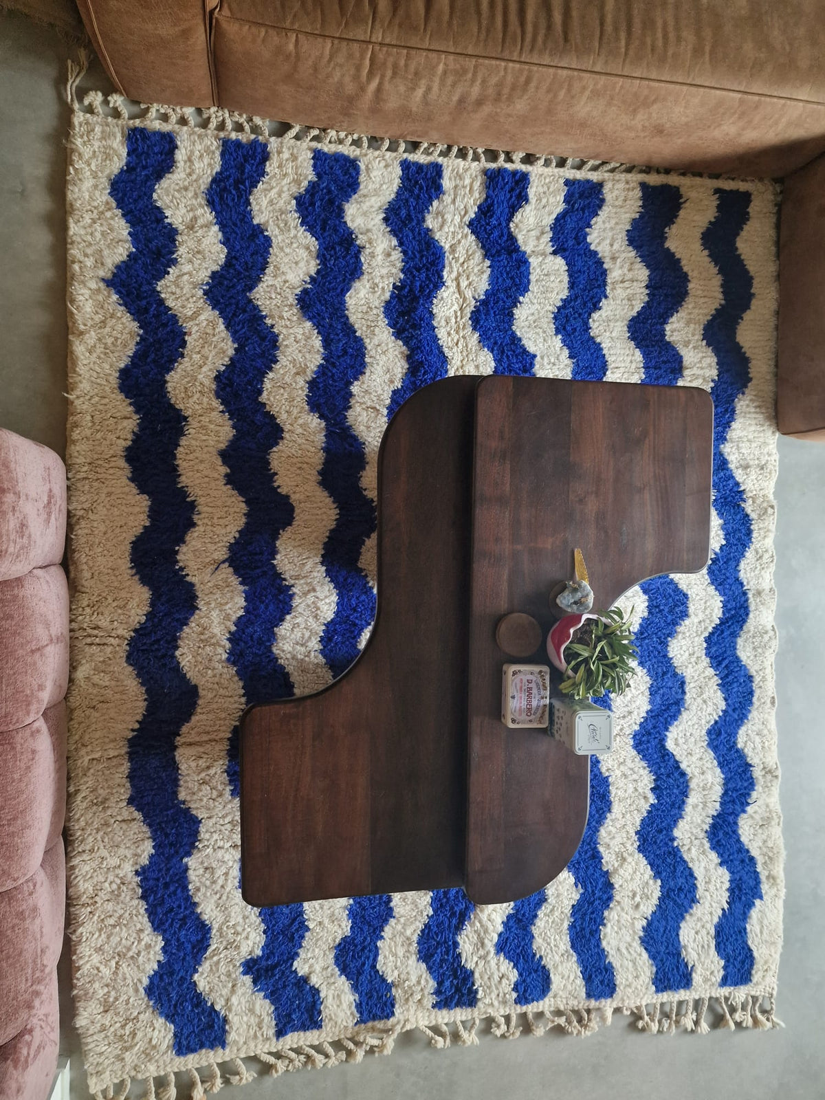 Tahannaout – Handmade Blue Moroccan Rug