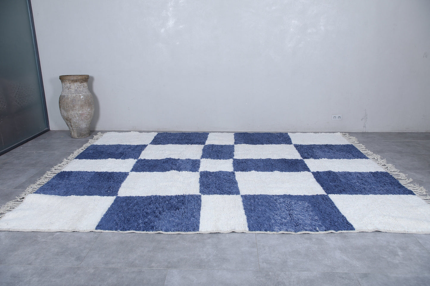 Nautisches Schach: Handgefertigter marokkanischer Wollteppich – mehrere Größen
