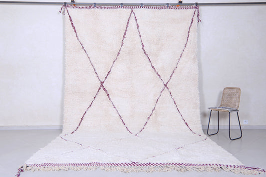 バーガンディ クロスロード - 手編みのモロッコ ウール ラグ - 複数のサイズ
