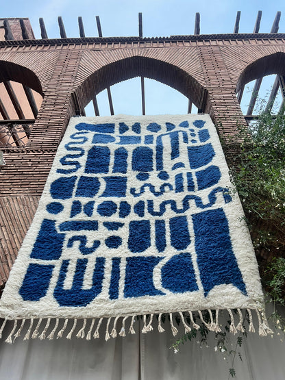 Salé – Handmade Navy Blue Moroccan Rug