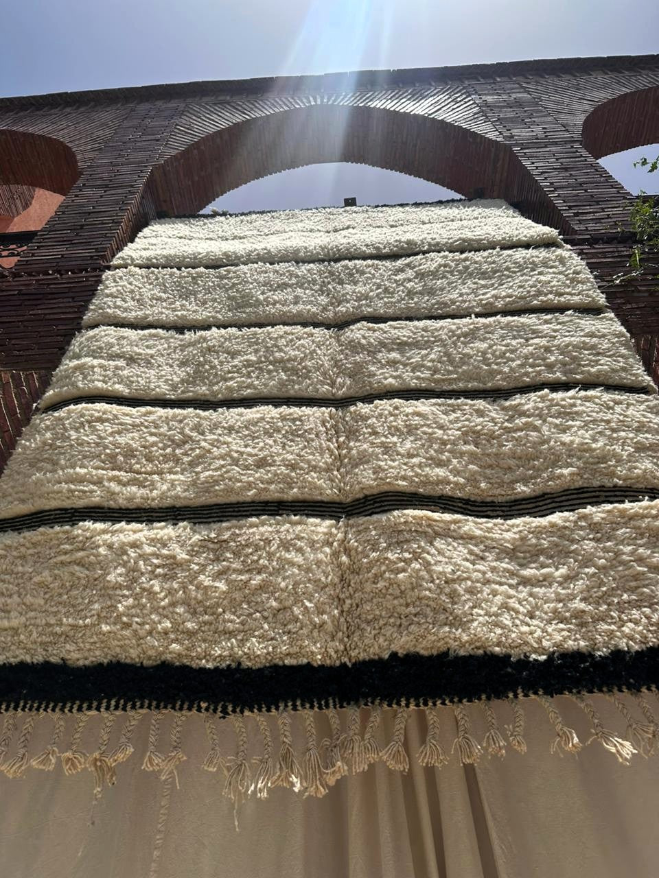 Saïdia – Handmade White Moroccan Rug