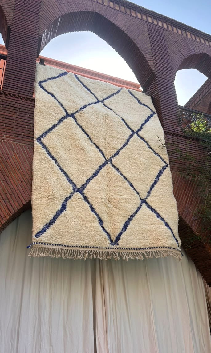 Anzal – Blue Beni Ourain Moroccan Rug