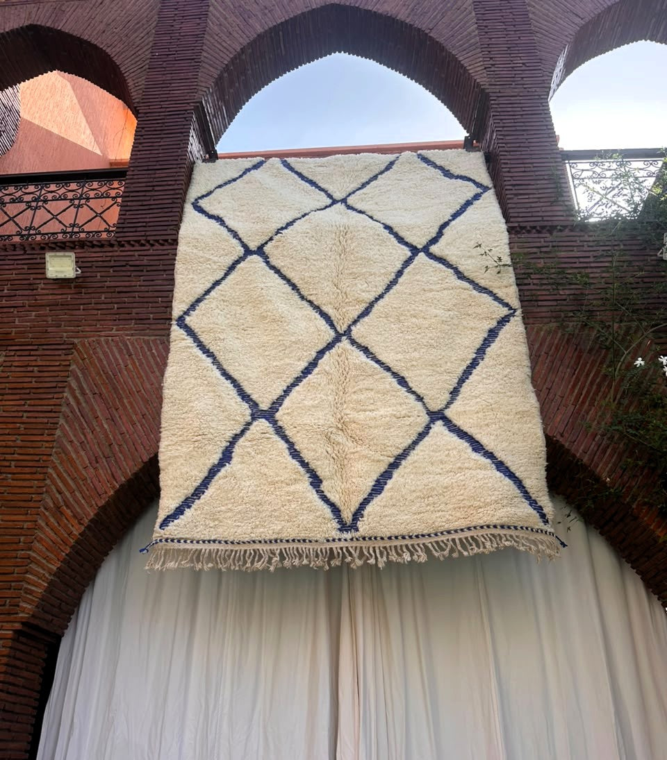 Anzal – Blue Beni Ourain Moroccan Rug