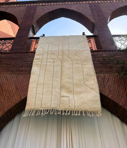 Tafingoult – Ivory Textured Moroccan Rug