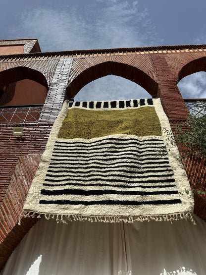 Talat – Green and Ivory Moroccan Rug