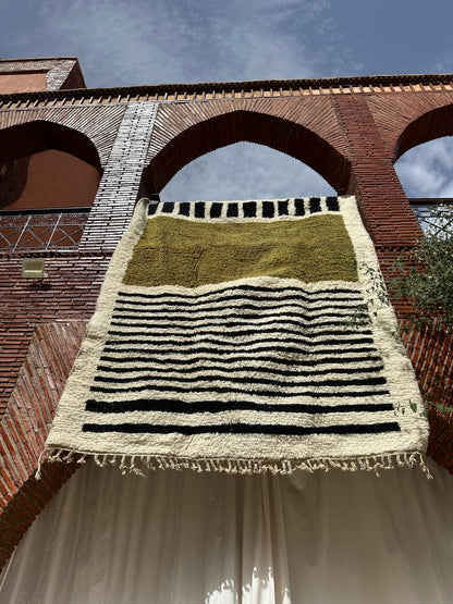 Talat – Green and Ivory Moroccan Rug