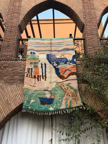 Aday – Handmade Green Moroccan Rug