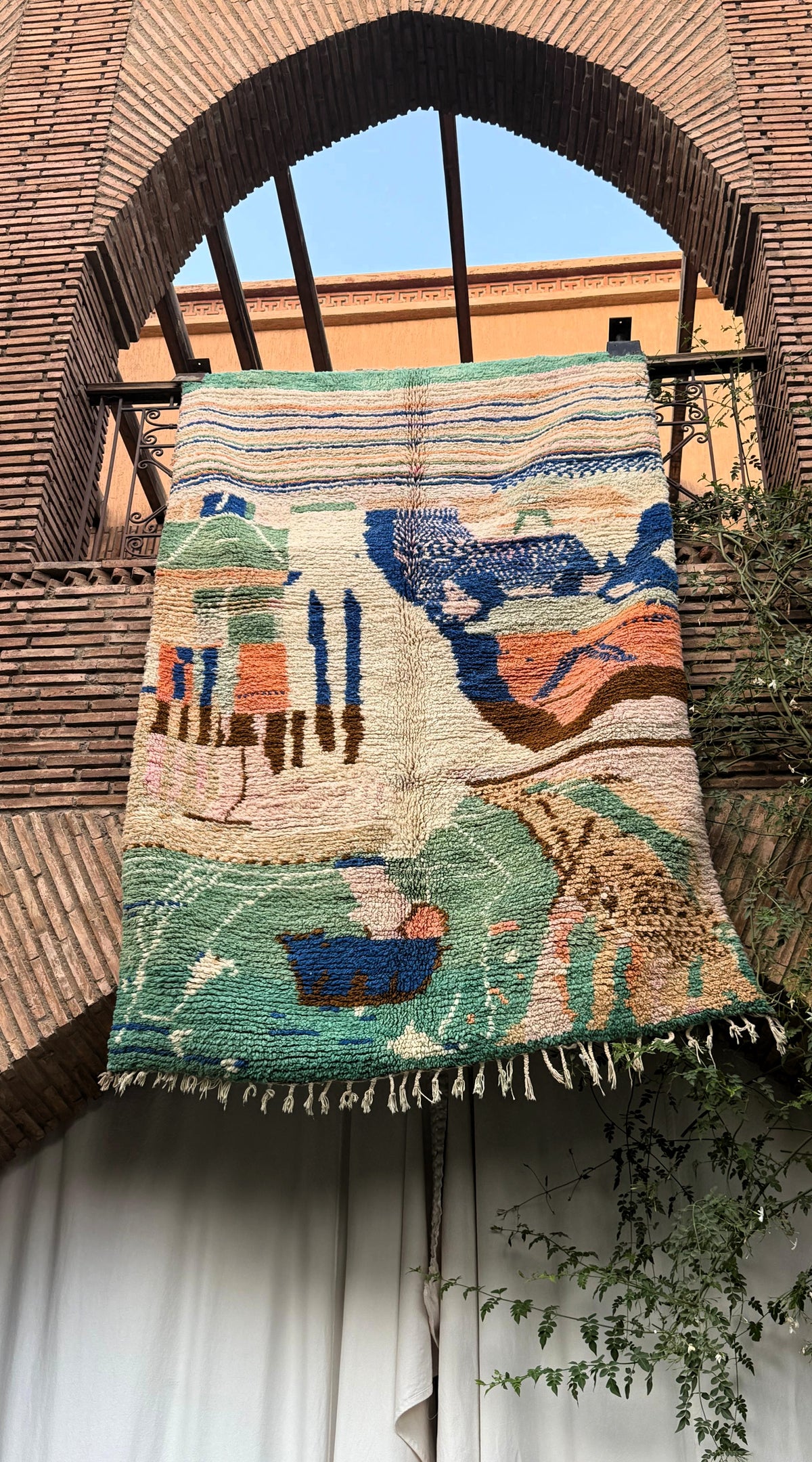 Aday – Handmade Green Moroccan Rug