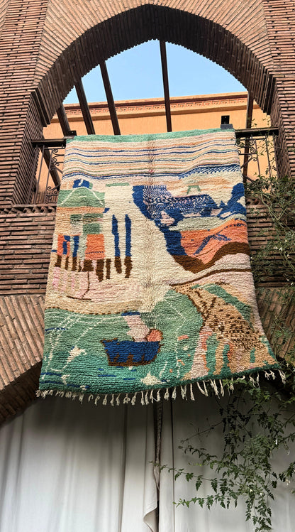 Aday – Handmade Green Moroccan Rug