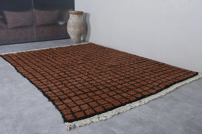 Brown and Black Moroccan Handmade  Area Rug