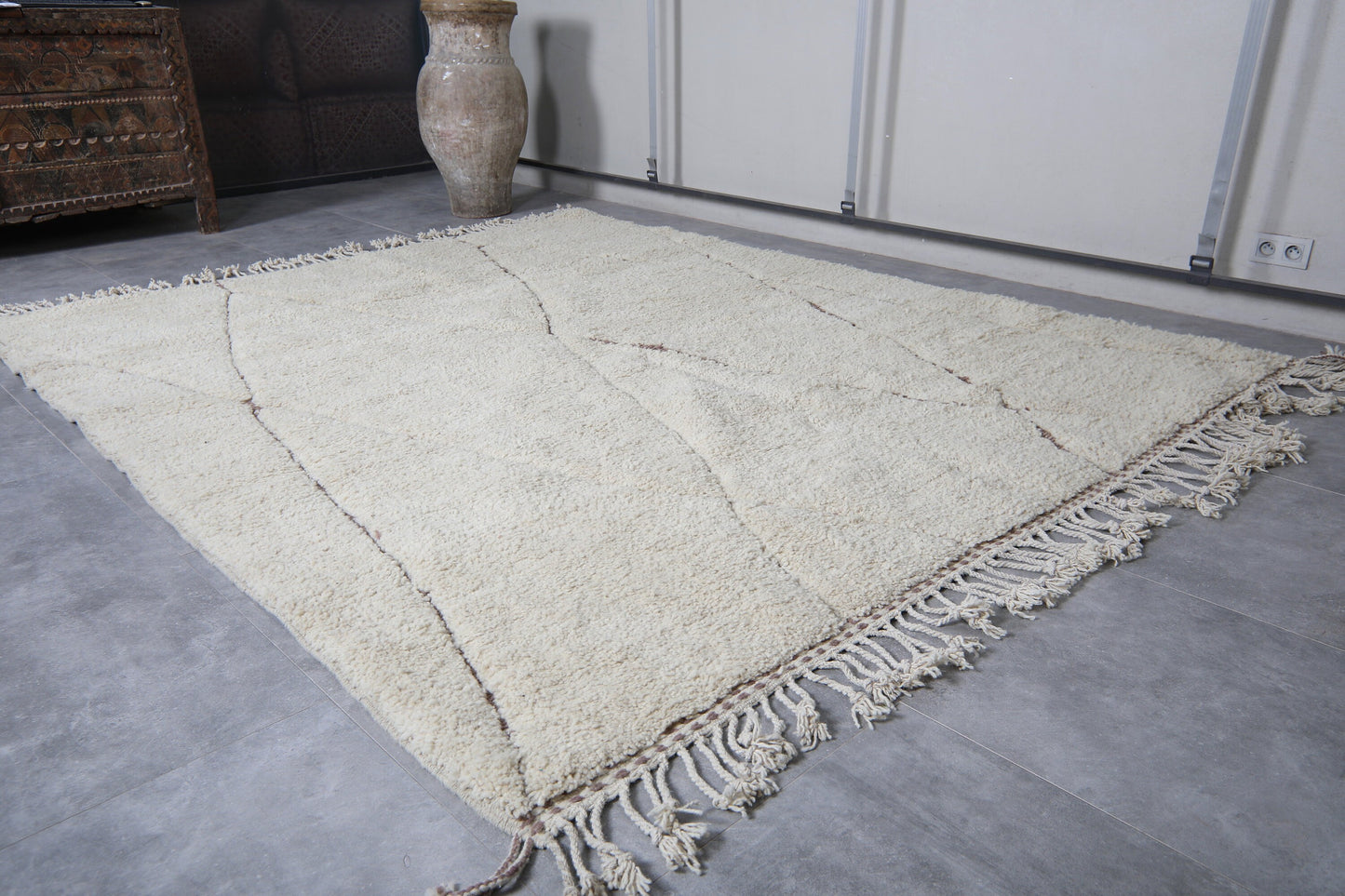 Beni Ourain Lines - Handwoven Moroccan Wool Rug - multiple sizes