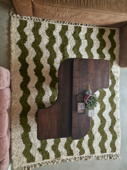 Ouezzane – Handmade Green Moroccan Rug