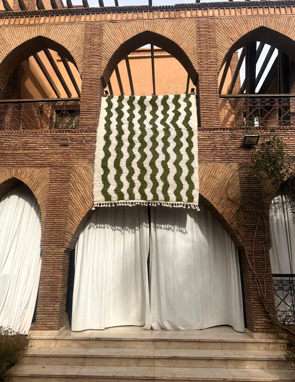 Ouezzane – Handmade Green Moroccan Rug