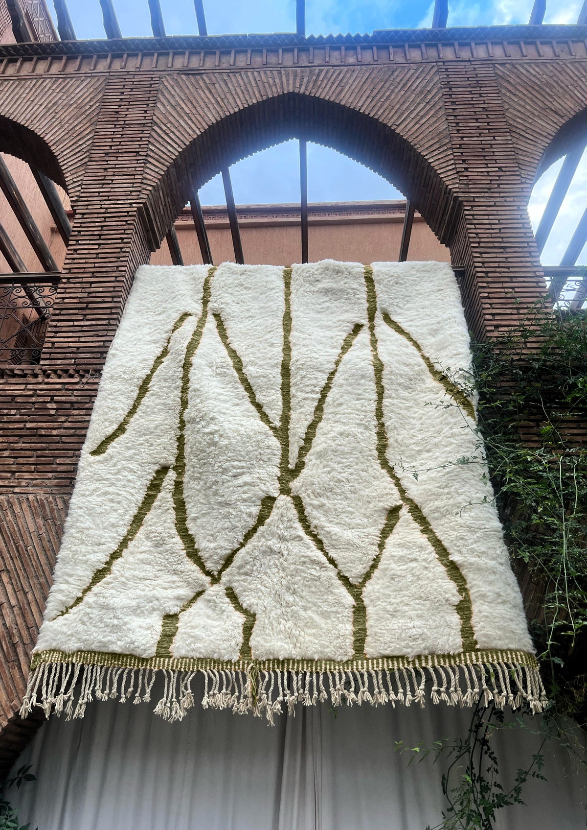 Siroua – Handmade Green and Ivory Moroccan Rug