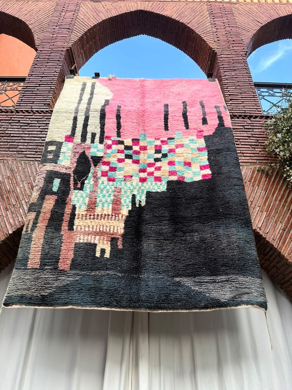 Anfa – Handmade Colorful Checkered Rug