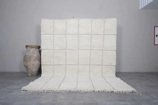 White Grid: Handcrafted Moroccan Wool Rug - multiple sizes