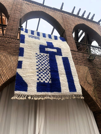 Taza – Handmade Blue Moroccan Rug