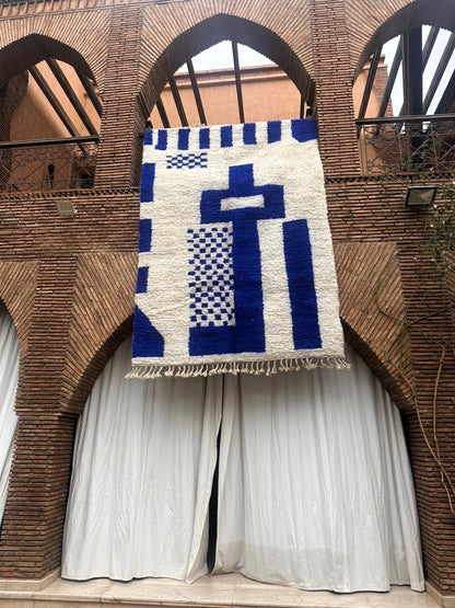 Taza – Handmade Blue Moroccan Rug