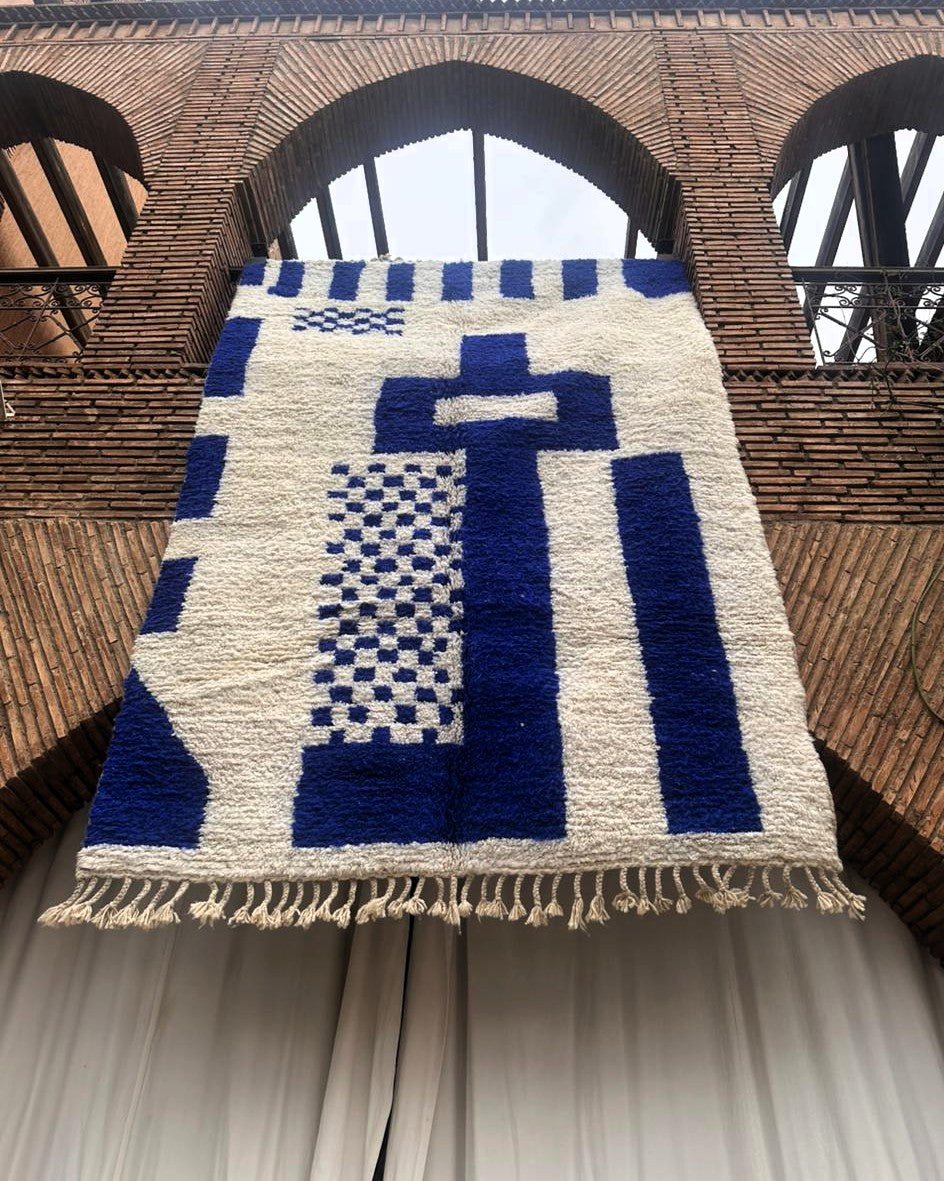 Taza – Handmade Blue Moroccan Rug