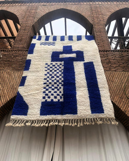 Taza – Handmade Blue Moroccan Rug