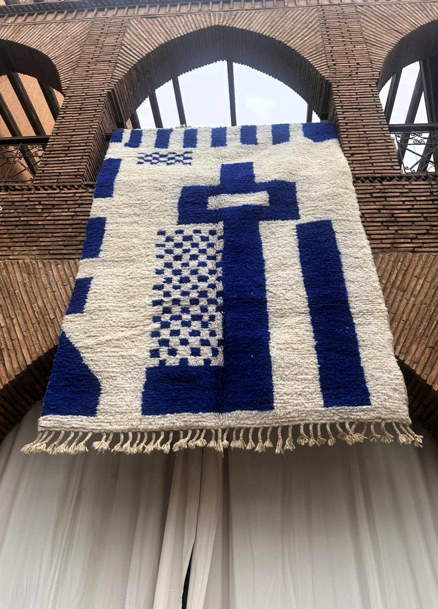 Taza – Handmade Blue Moroccan Rug