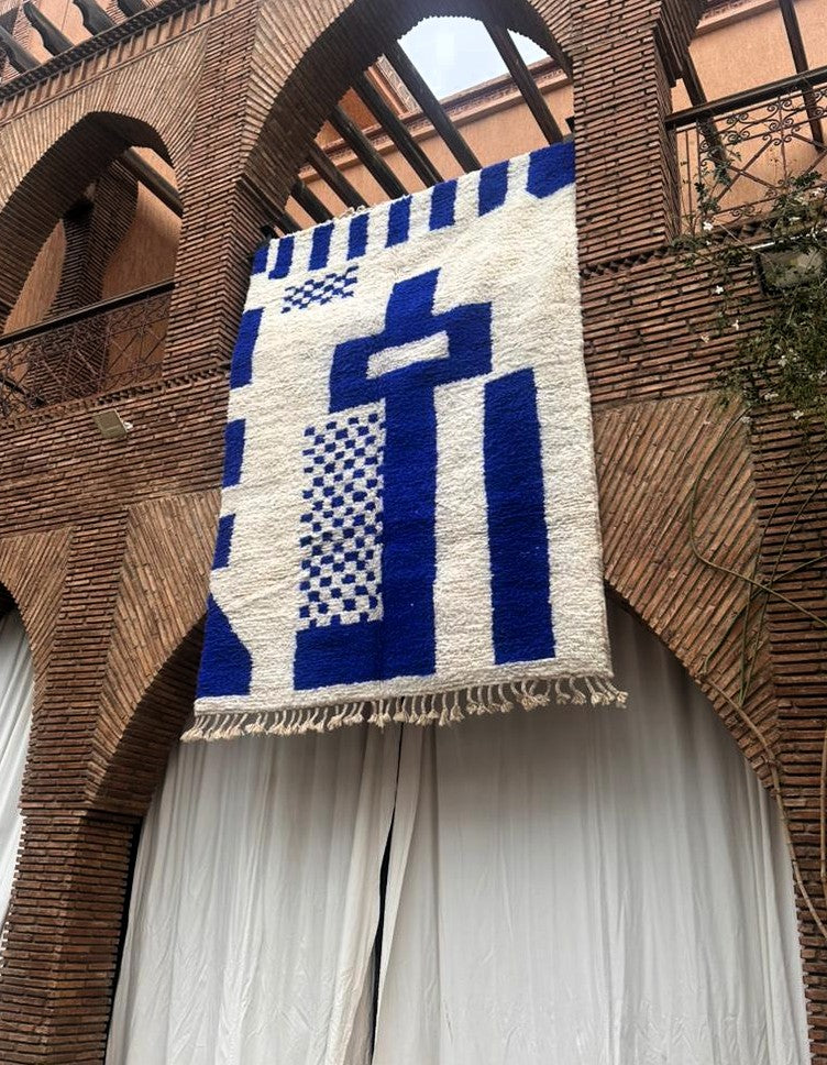 Taza – Handmade Blue Moroccan Rug