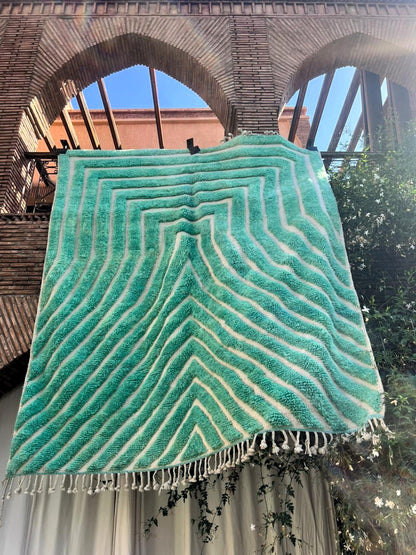 Ourika – Handmade Green Moroccan Rug