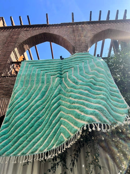 Ourika – Handmade Green Moroccan Rug