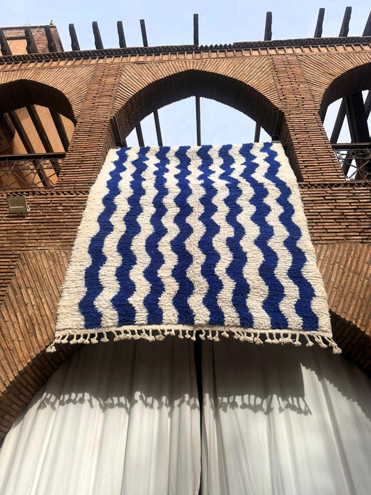 Tahannaout – Handmade Blue Moroccan Rug
