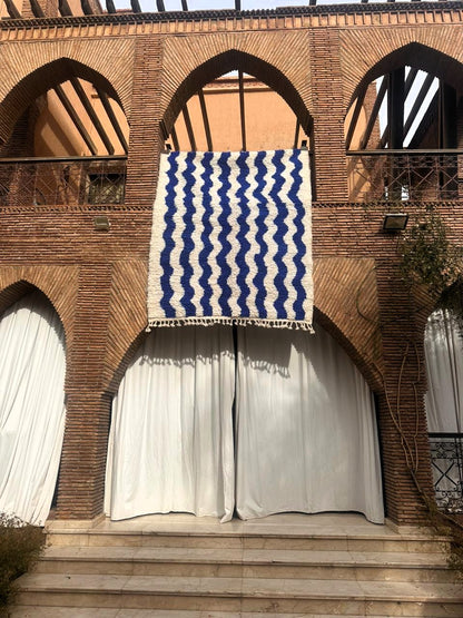 Tahannaout – Handmade Blue Moroccan Rug