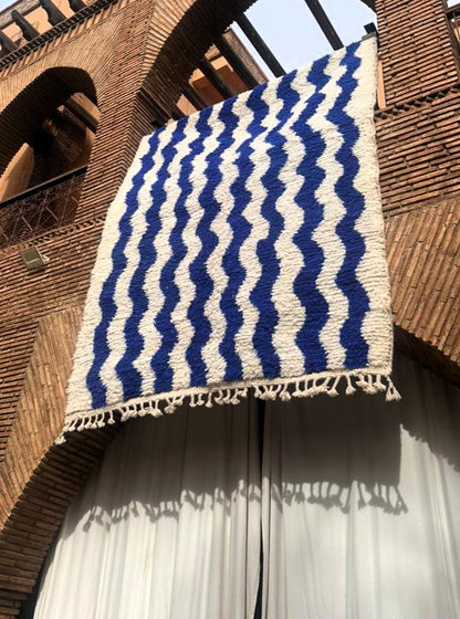 Tahannaout – Handmade Blue Moroccan Rug