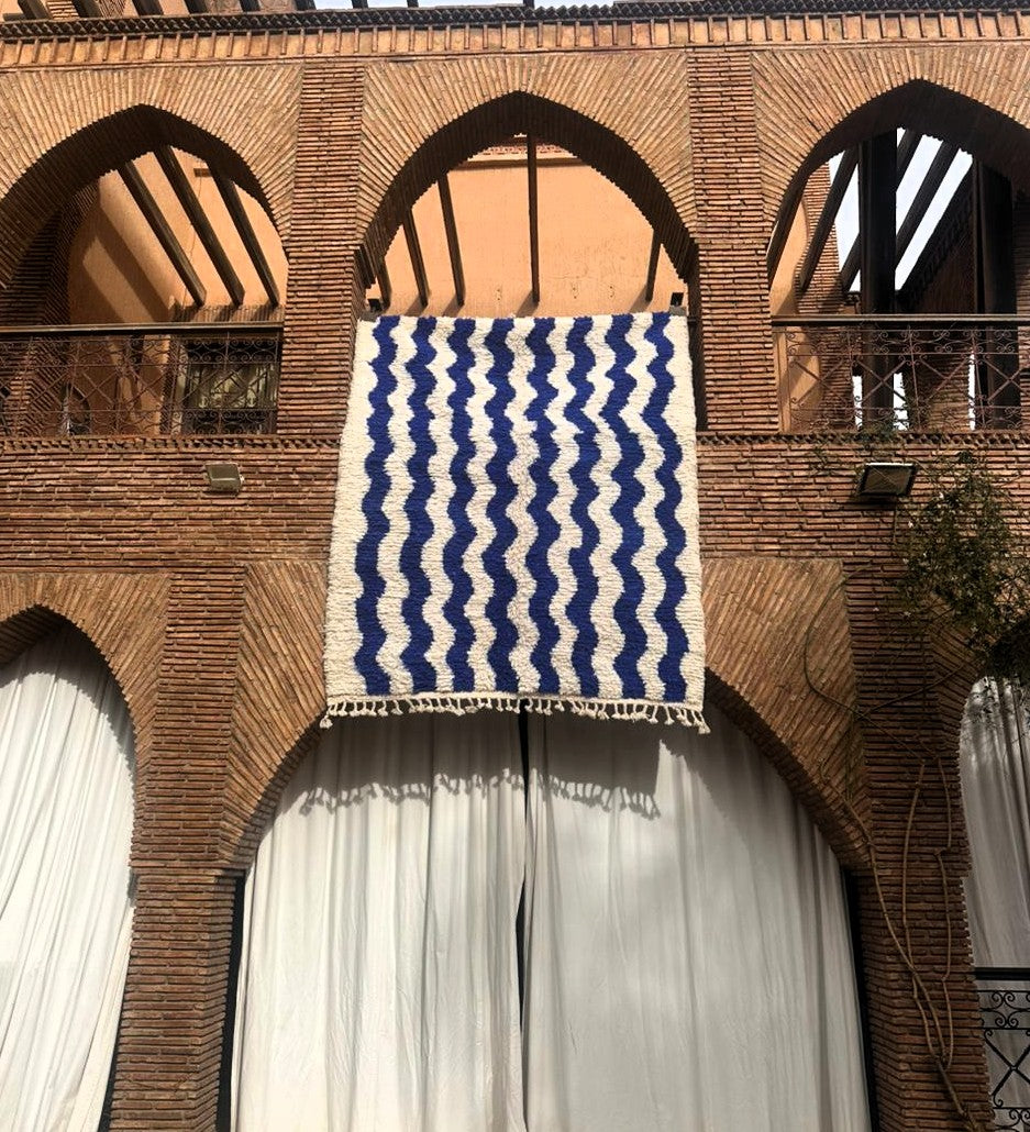 Tahannaout – Handmade Blue Moroccan Rug