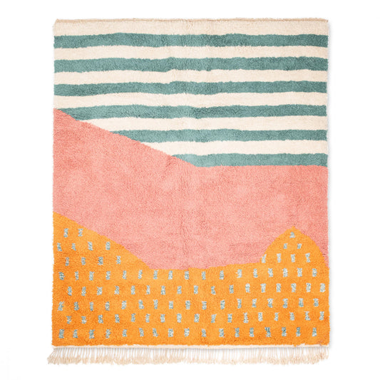 Marrakech Sunset - 手織りウールラグ - 鮮やかな色 - 複数のサイズ