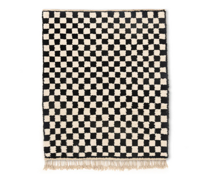 Black and white Moroccan Checkered rug