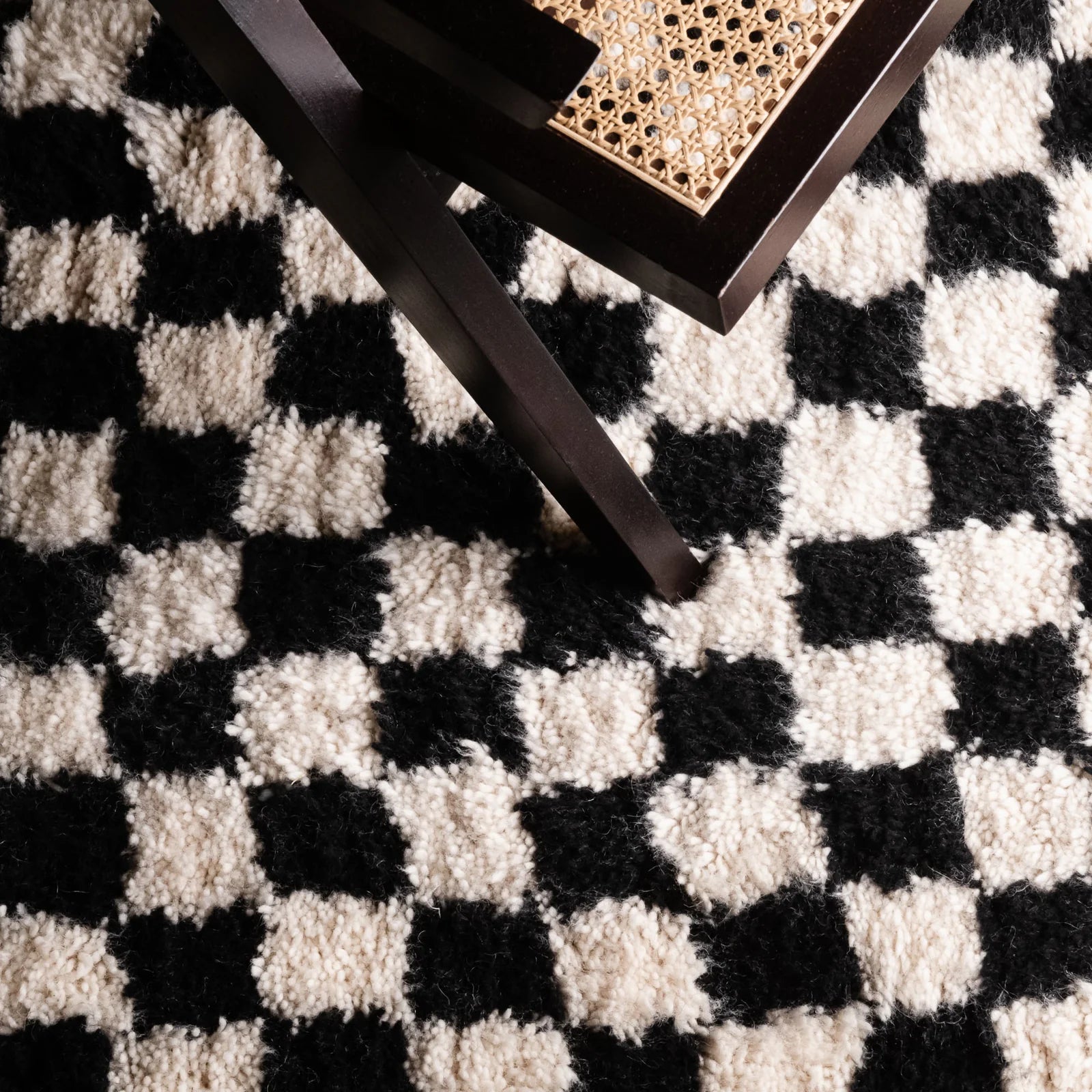 Black and white Moroccan Checkered rug