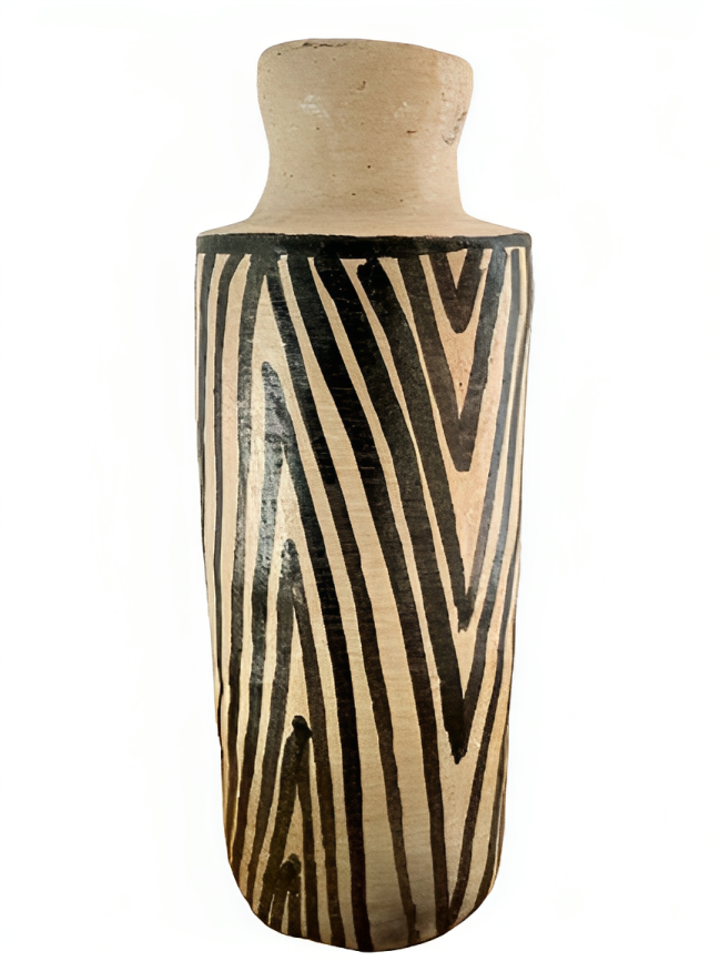 Set of 4 : Savannah Stripes Terracotta Pottery Quartet