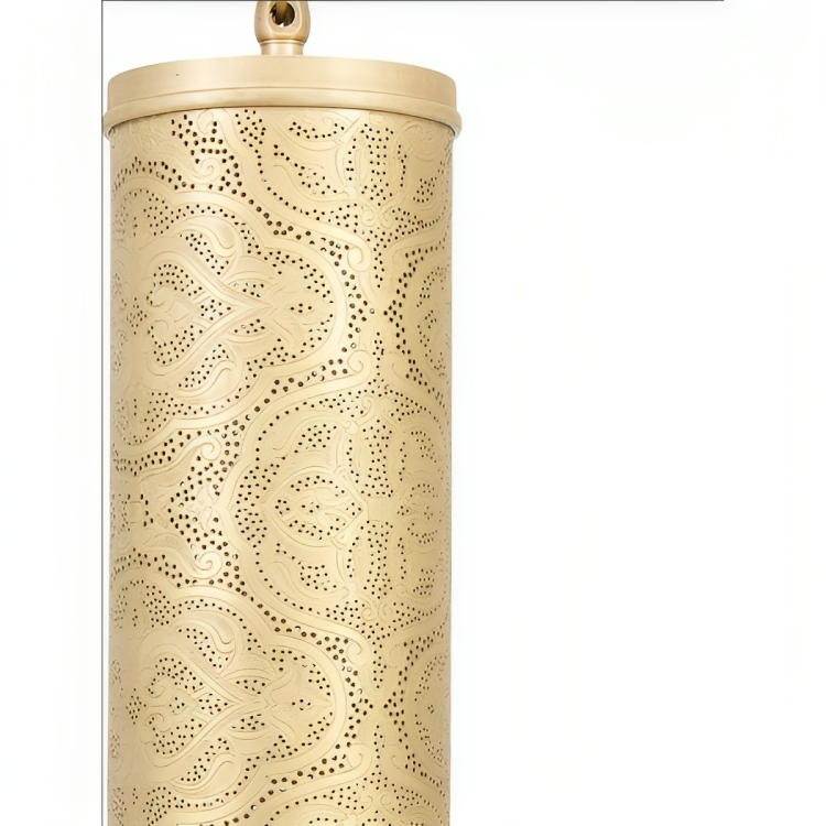 Celestial cylinder: copper pendant light-63x13 cm