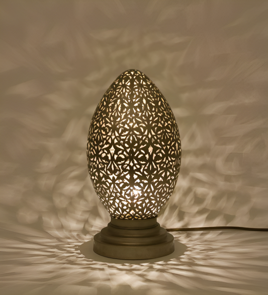 光るオアシス: 銅製テーブルランプ-M- 37x20 cm