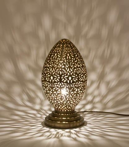 Starlight Copper Moroccan Table Egg Lamp, 30x18cm