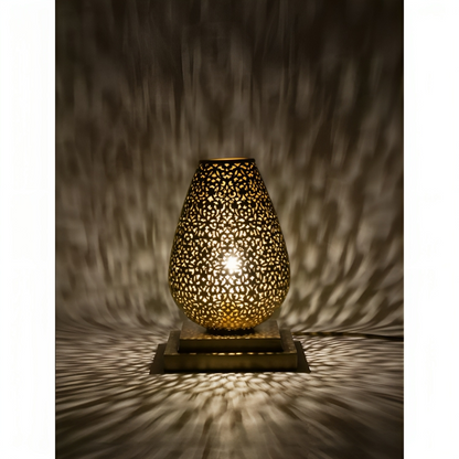 Sunset Mirage : Colonne Lumineuse-Lampe de Table en Cuivre - 30x18 cm