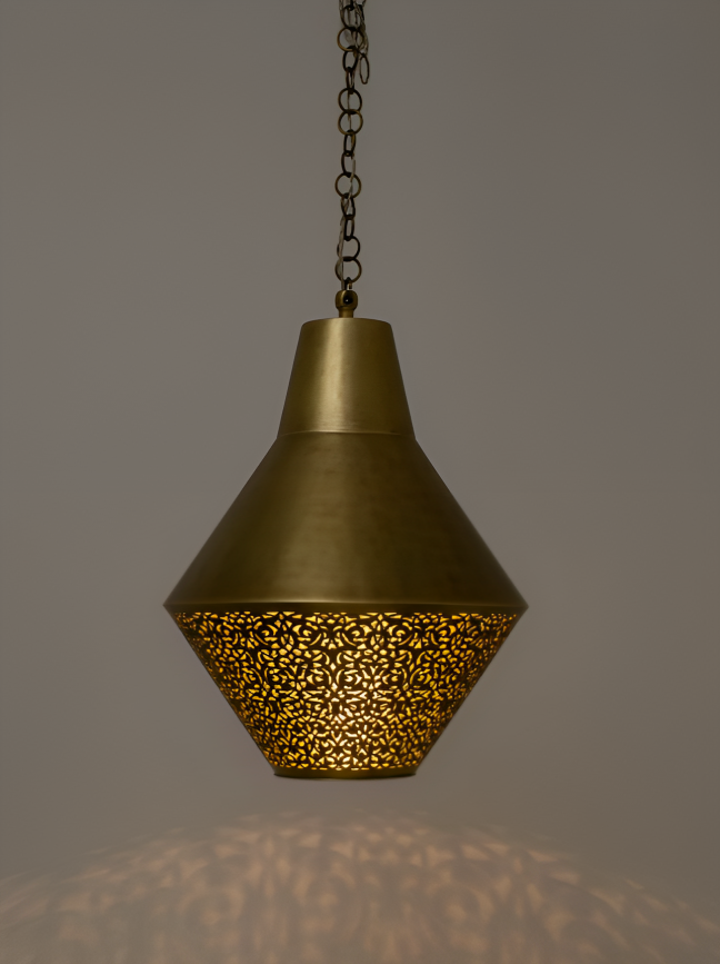 Caravan: handgemaakte koperen hanglamp-groot-45x40 cm