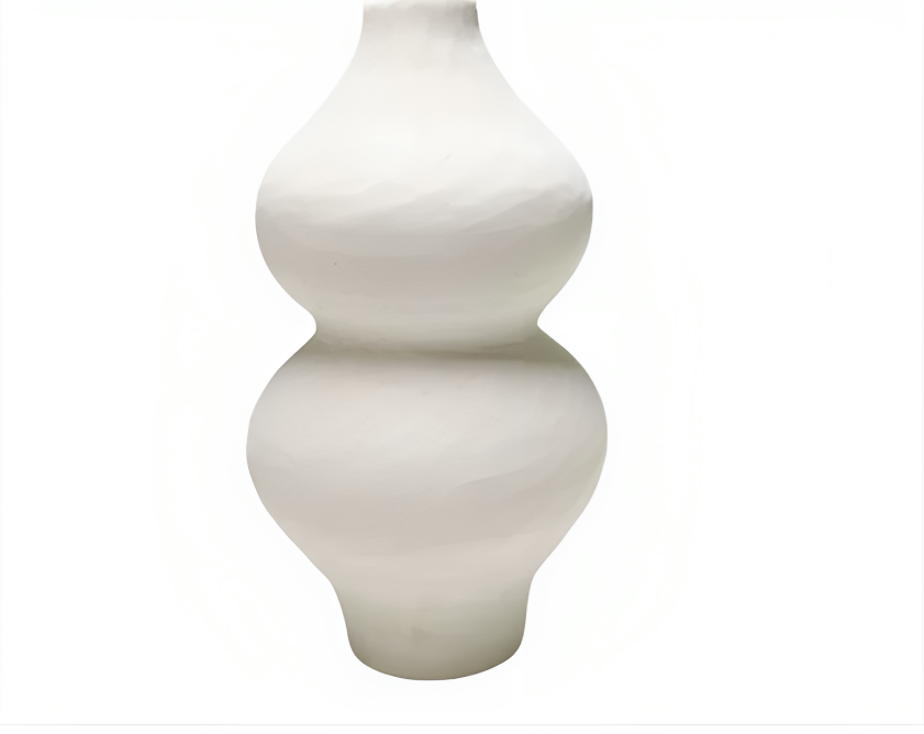 Curvaceous alabaster ceramic vase