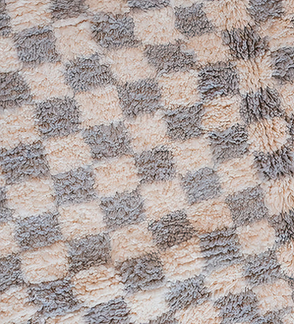 Beige Checkered Moroccan rug - area rug