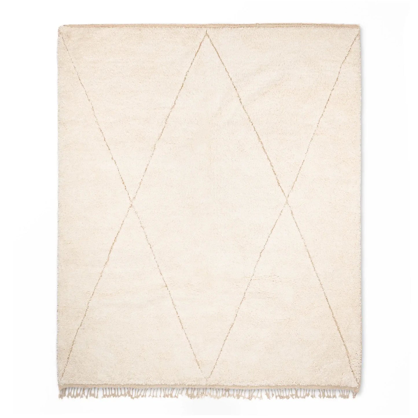 Handmade white Moroccan Rug