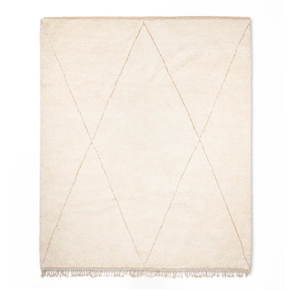 Handmade white Moroccan Rug