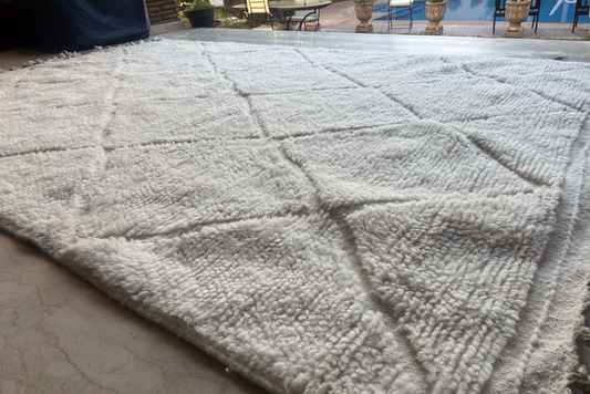 Serenity - Authentique tapis en laine blanche tissée à la main - 300 x 200 cm
