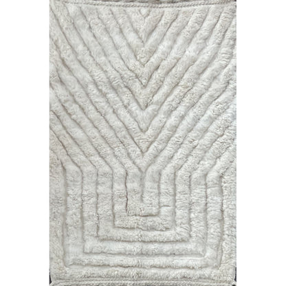 Imlil-handwoven authentic white wool rug, multiple sizes