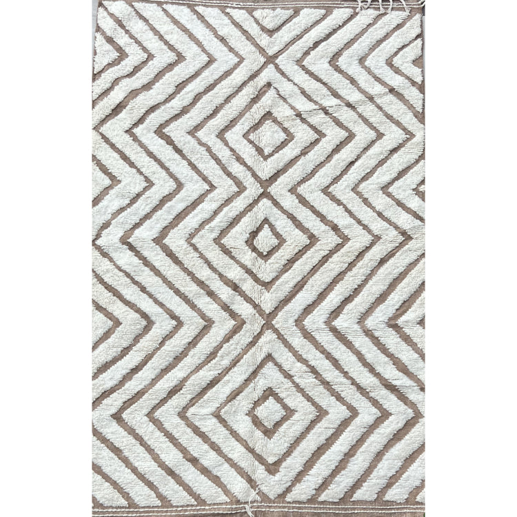 Harmony – Kunsthandwerklicher Teppich aus Naturwolle – mehrere Größen – Weiß und Beige