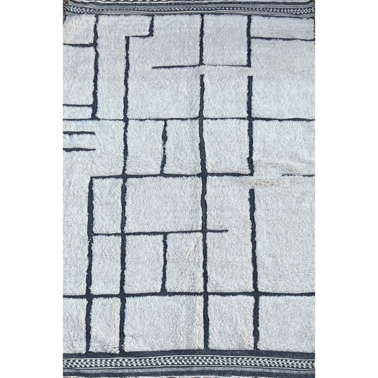 Dakhla - handgeweven wollen vloerkleed - 300x200 cm - wit en grijs